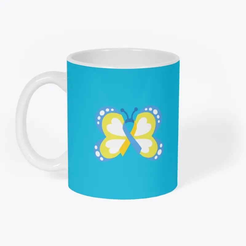 Yellow, blue ribbon butterfly 2