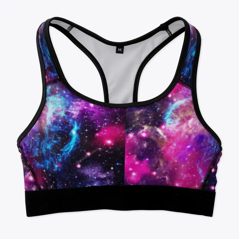 Beautiful colorful galaxy Sports Bra