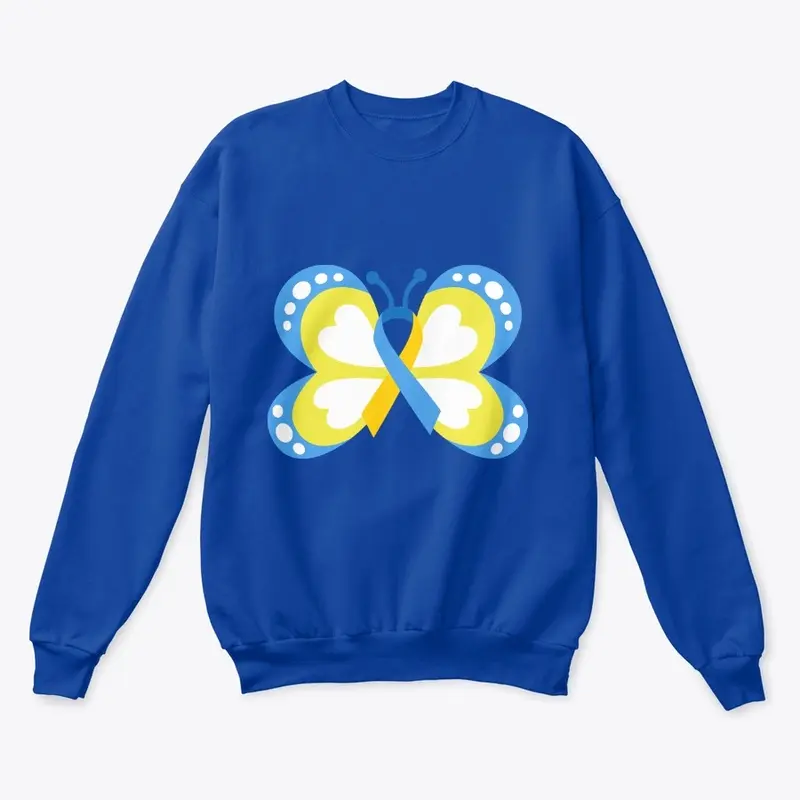 Yellow, blue ribbon butterfly 2