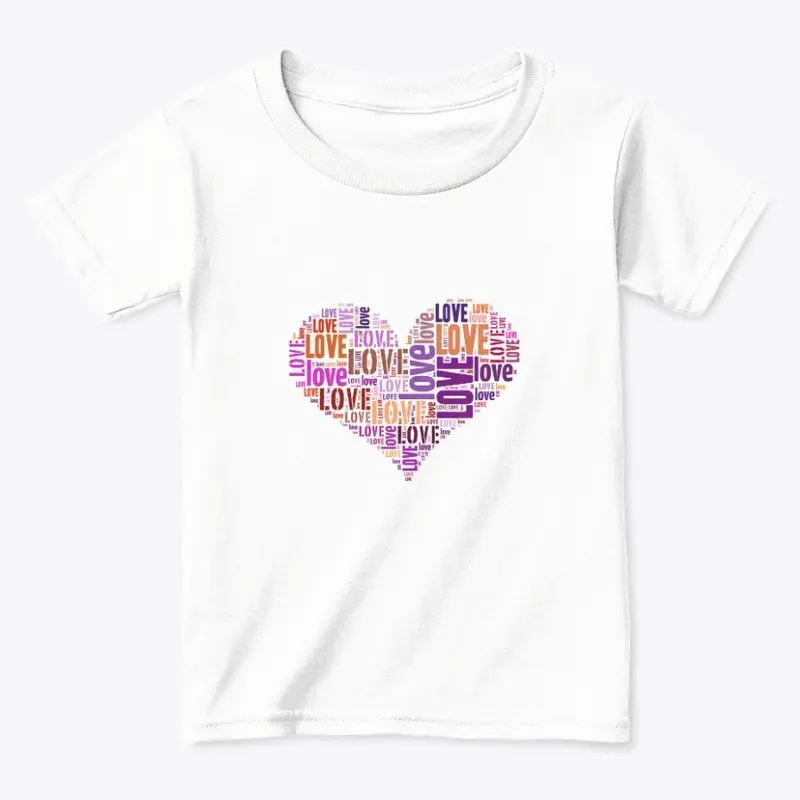 Toddler colorful love heart shirt