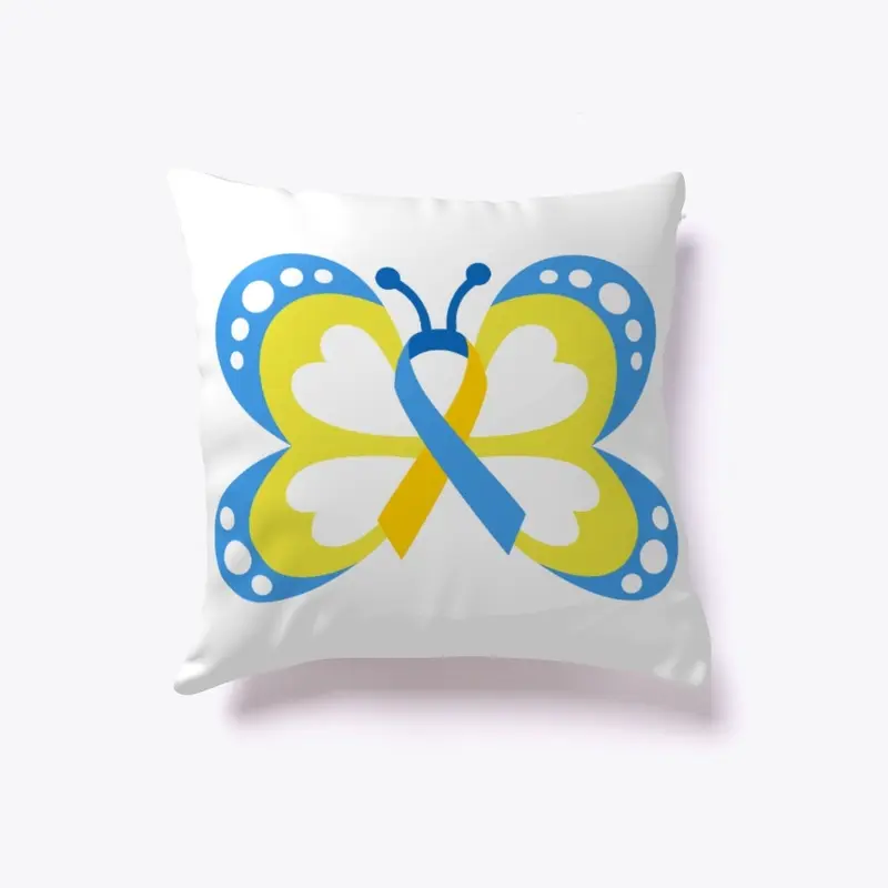 Yellow, blue ribbon butterfly 2